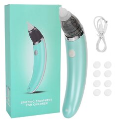Baby Nasal Aspirator Electric Safe Hygienic Nose Cleaner Snot Sucker For baby (Green)