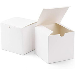 10 Pack of White 5cm Square Cube Card Gift Box - Folding Packaging Small rectangle/square Boxes for Wedding Jewelry Gift Party Favor Model Candy Choco