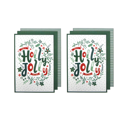 Ladelle Joyful Jolly Christmas Set of 6 Cotton Kitchen Towels Green