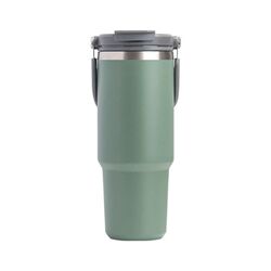900ML Green Stainless Steel Travel Mug with Leak-proof 2-in-1 Straw and Sip Lid, Vacuum Insulated Coffee Mug for Car, Office, Perfect Gifts, Keeps Liq