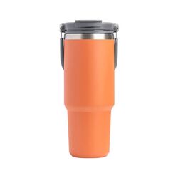 900ML Orange Stainless Steel Travel Mug with Leak-proof 2-in-1 Straw and Sip Lid, Vacuum Insulated Coffee Mug for Car, Office, Perfect Gifts, Keeps Li