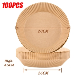 100PCS Air Fryer Disposable Paper Liner Set Non-Stick Pan Parchment Baking Paper