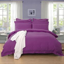 1000TC Tailored King Size Purple Duvet Quilt Cover Set