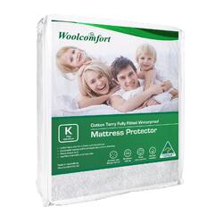 Woolcomfort Cotton Terry Fully Fitted Waterproof Mattress Protector King Size