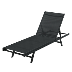 Gardeon Sun Lounge Outdoor Lounger Steel Beach Chair Patio Furniture Black