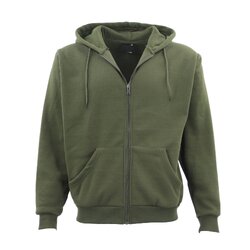 Adult Unisex Zip Plain Fleece Hoodie Hooded Jacket Mens Sweatshirt Jumper XS-8XL, Olive, M