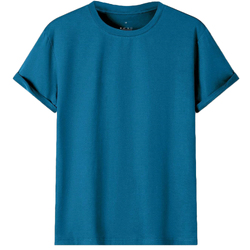 Adult 100% Cotton T-Shirt Unisex Men's Basic Plain Blank Crew Tee Tops Shirts, Aqua, XL