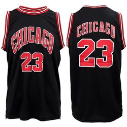 New Men's Basketball Jersey Sports T Shirt Tee Vest Tops Gym Chicago Los Angeles, Black - Chicago 23, 2XL