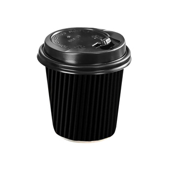 200 Pcs 8oz Disposable Takeaway Coffee Paper Cups Triple Wall Take Away w Lids