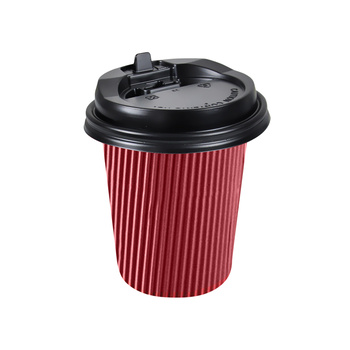 50 Pcs 8oz Disposable Takeaway Coffee Paper Cups Triple Wall Take Away w Lids