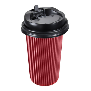 50 Pcs 16oz Disposable Takeaway Coffee Paper Cups Triple Wall Take Away w Lids