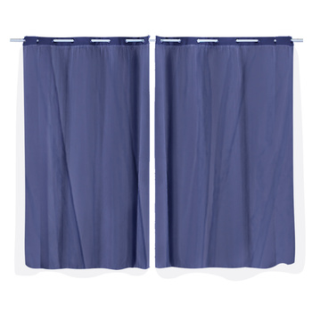 2x Blockout Curtains Panels 3 Layers with Gauze Room Darkening 140x244cm Navy