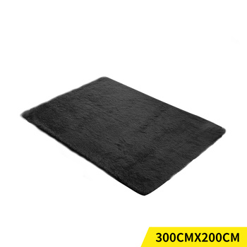 Designer Soft Shag Shaggy Floor Confetti Rug Carpet Home Decor 300x200cm Black