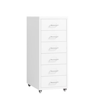 Filing Cabinet Storage Cabinets Steel Metal Home School Office Organise 6 Drawer White