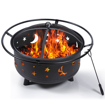 Fire Pit BBQ Grill Pits Outdoor Fireplace Portable Garden Patio Heater Brazier