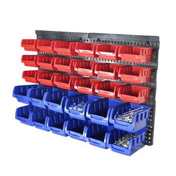 30 Tool Storage Bins Wall Mounted Parts Garage Workshop tool Box Organiser Rack