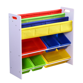 Levede Kids Bookshelf Toy Box Organiser 3 Tier Display Shelf Storage Rack Drawer