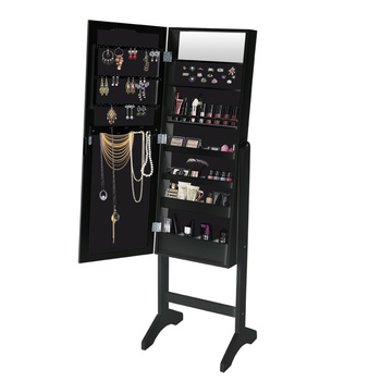 Levede Mirror Jewellery Cabinet Two Doors Makeup Storage Jewelry Organiser Box
