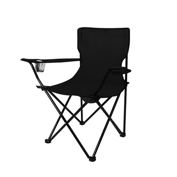 Folding Camping Chair Arm Foldale Picnic Outdoor Portable Fishing Chairs Black