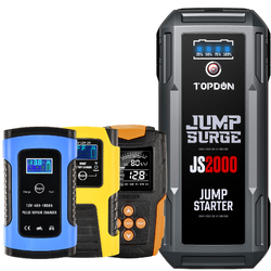 TOPDON Car Jump Starter Booster 12V Yellow Battery Charger Power Bank 2000A