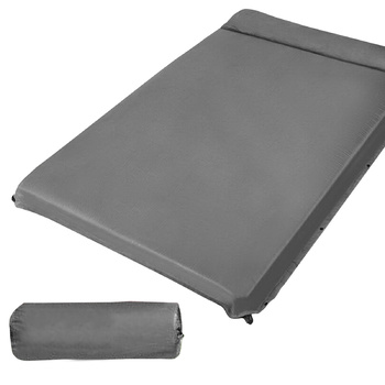 Double Size Self Inflating Mattress Bed Grey 4cm Thick  Easy-Roll-Up Camping