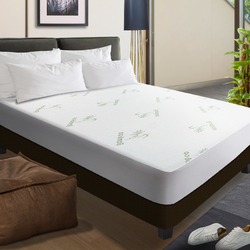 Single Size Bamboo Mattress Bed Protector Waterproof PU Coating