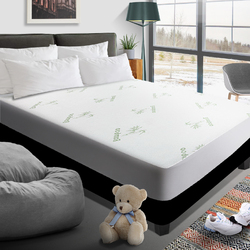 Double Size Bamboo Mattress Bed Protector Waterproof PU Coating