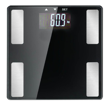 Digital Body Fat Scale Bathroom Weight Tracker Electronic Ultra Slim - Black