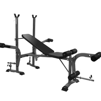 Multi Station Weight Bench Press Weights Fitness Equipment Incline - Black