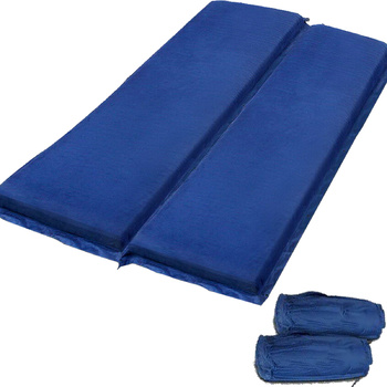 Double Self Inflating Mattress Camping Sleeping Mat Air Bed Pad Navy 10CM Thick