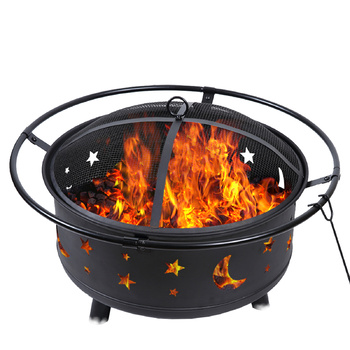 BBQ Fire Pit Grill Pits Fireplace Steel Portable Patio Heater Brazier Outdoor