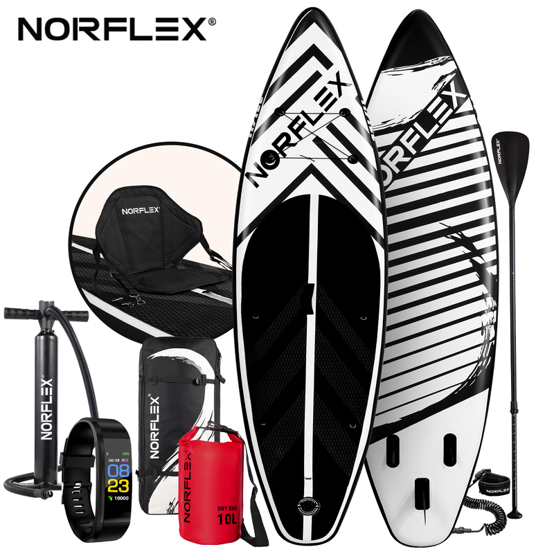 NORFLX Inflatable Stand-up Paddle Board and Kayak | 11ft 6in | Black SUP