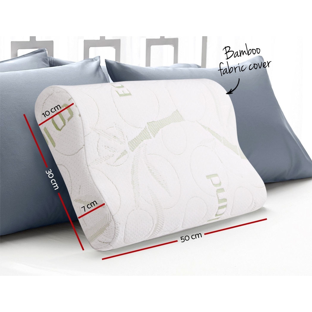 Giselle Bedding Set of 2 Bamboo Pillow with Memory Foam 