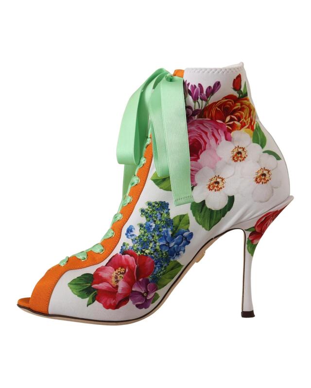 Floral Print Open Toe Jersey Shoes 37 EU Women