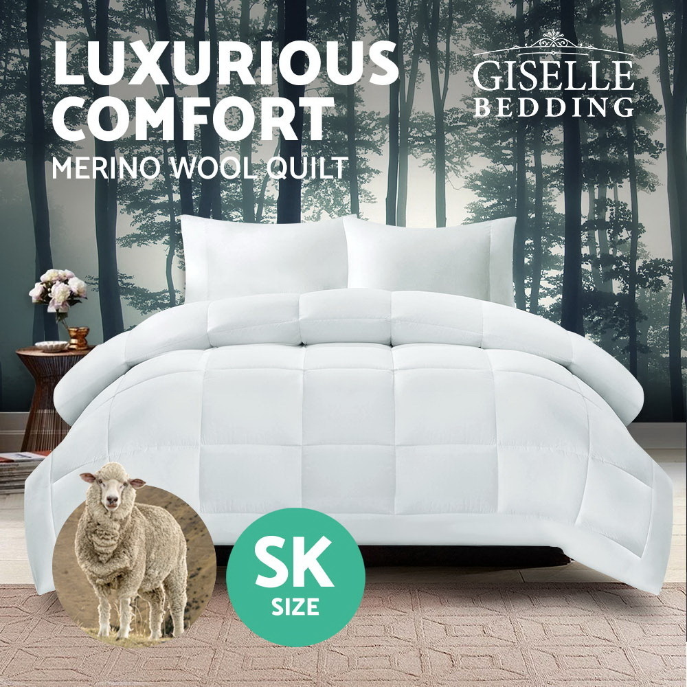 Giselle Bedding Super King Size Merino Wool Duvet Quilt