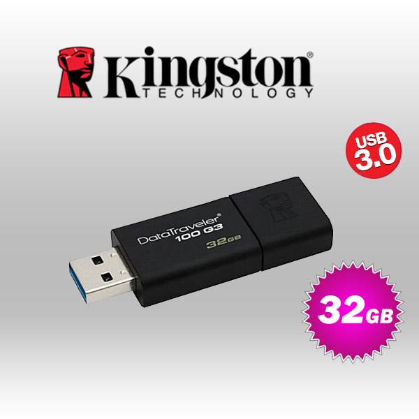 kingston 32GB USB 3.0 FLASH DRIVE (KINDT100G3/32GB)