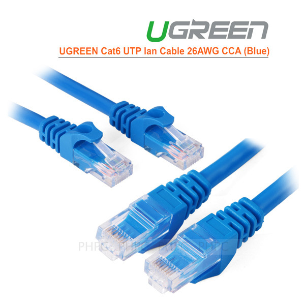 UGREEN Cat6 UTP lan cable blue color 26AWG CCA 20M (11206)