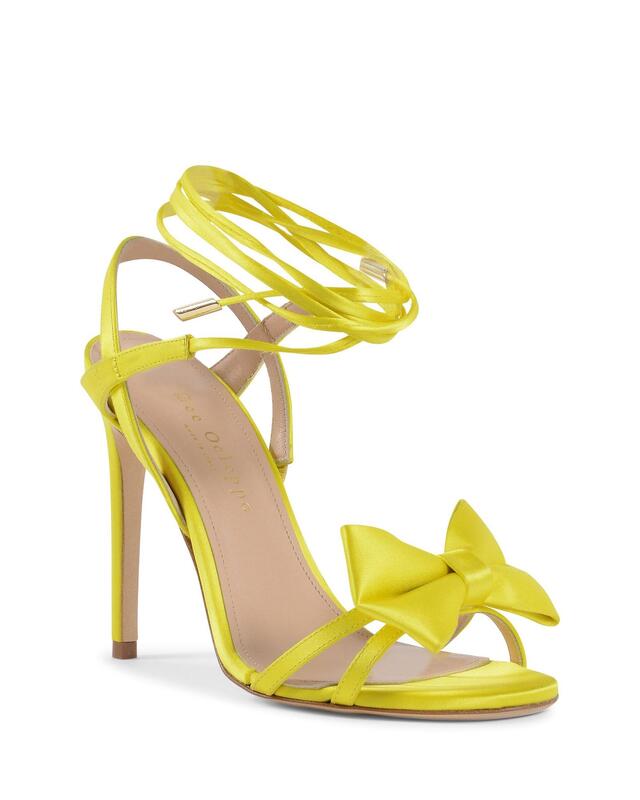 Satin Bow Sandal with Ankle Laces - 39 EU