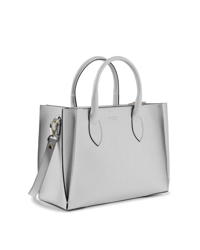 Structured Italian Leather Tote Bag - One Size