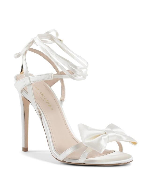 Satin High Heel Sandal with Ankle Laces - 38 EU