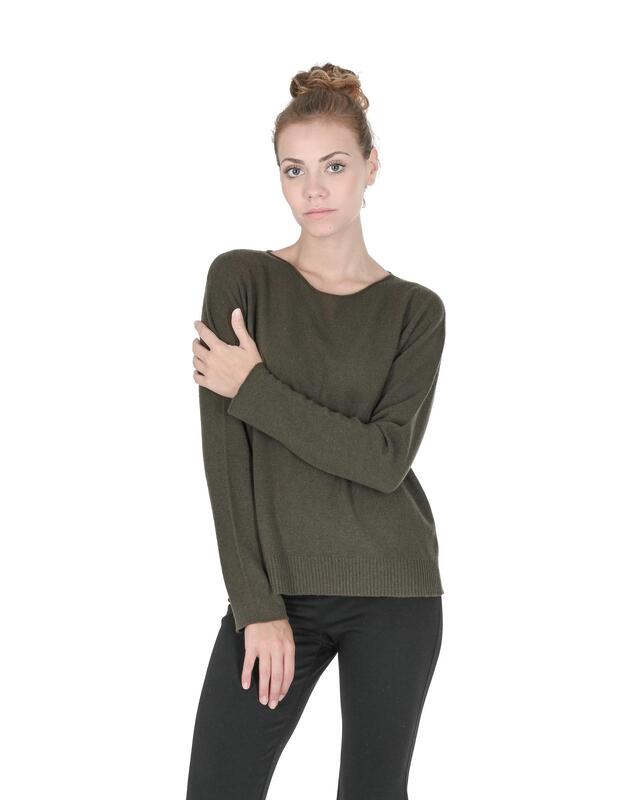 Premium Oversize Cashmere Boatneck Sweater - M