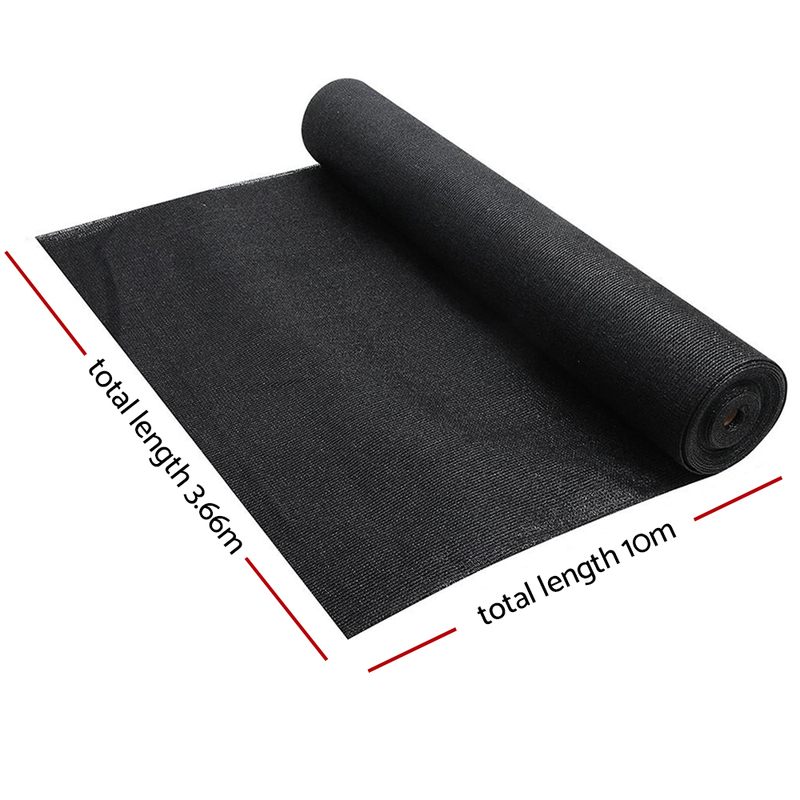 Instahut 3.66 x 10m Shade Sail Cloth - Black