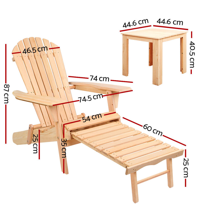 Gardeon 3 Piece Outdoor Beach Chair and Table Set 