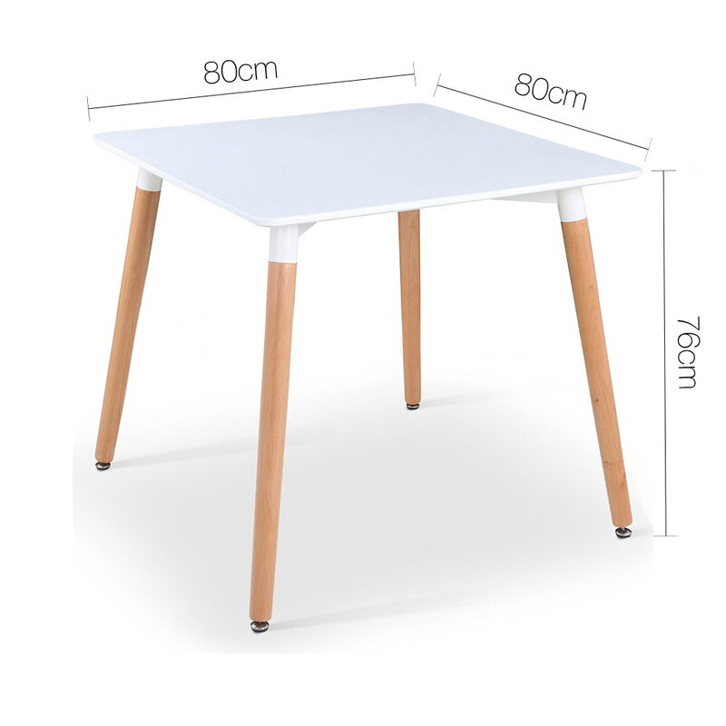 Artiss Dining Table 4 Seater Square Replica DSW Cafe Kitchen White 80cm