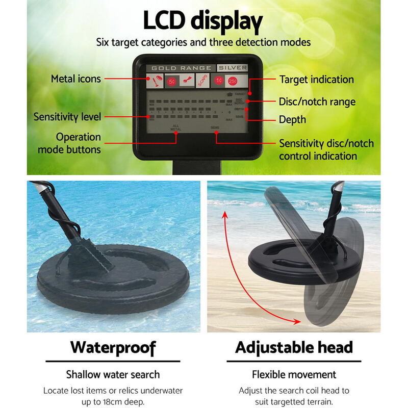 LCD Screen Metal Detector with Headphones - Black