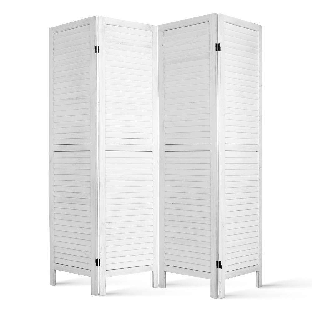 Artiss 4 Panel Foldable Wooden Room Divider - White