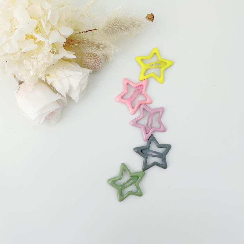 MANGO JELLY Butter Cream Hair Clips Collection - Candy Stars - One Pack