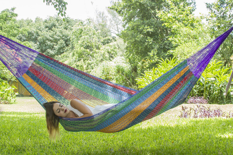 Mayan Legacy King Size Cotton Mexican Hammock in Colorina Colour