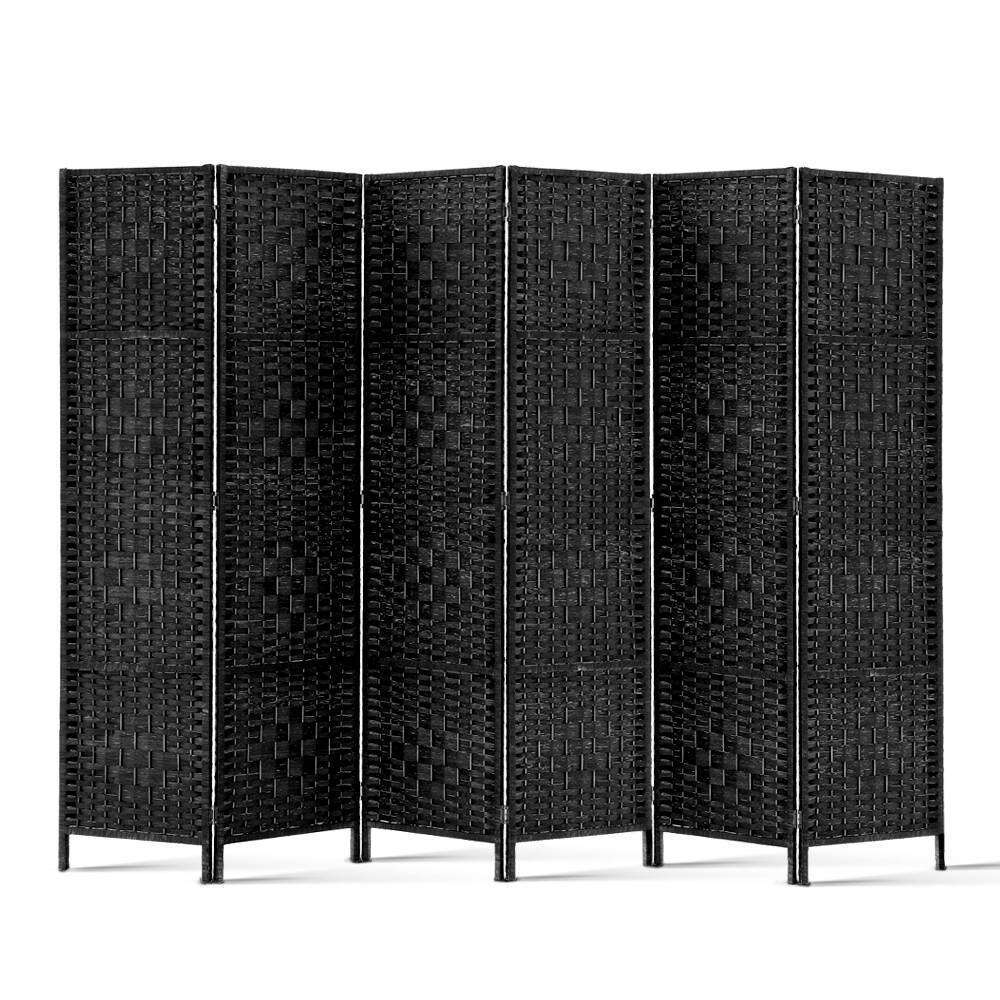 Artiss 6 Panel Room Divider Screen 245x170cm Woven Black