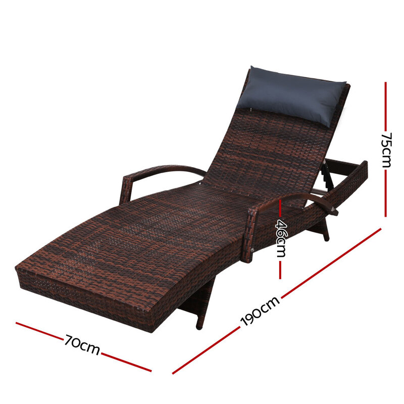 Gardeon Outdoor Sun Lounge Furniture Day Bed Wicker Pillow Sofa Set